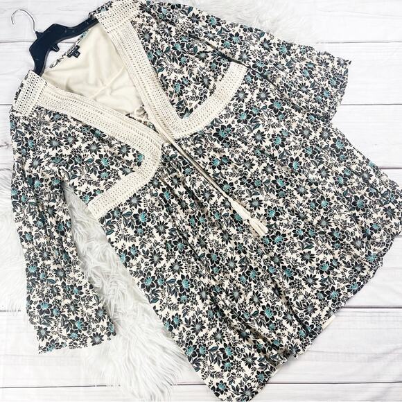 🆕 Torrid Women's Mini Gauze Floral Lace-Up V-neck Skater Dress Size 2X‎ - Picture 2 of 6